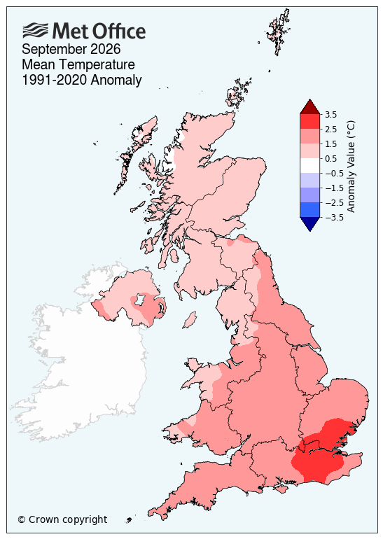 UK Records Joint Fourth Hottest September Ever